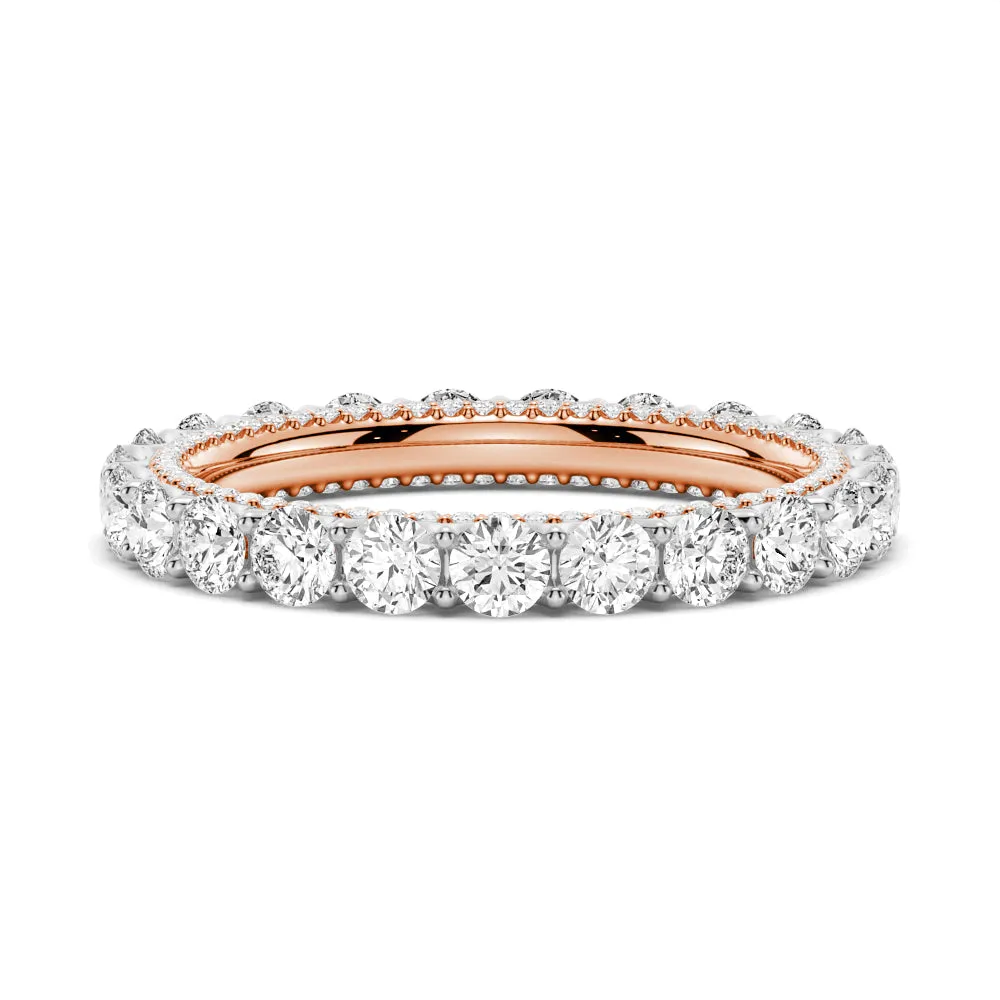 Two-Tone Moissanite Wedding Band With Hidden Pave