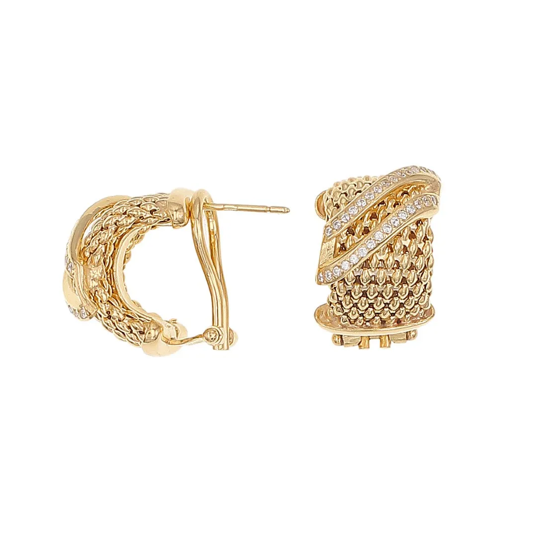 Weave Hoop Earrings with a luxury texture and sparkle