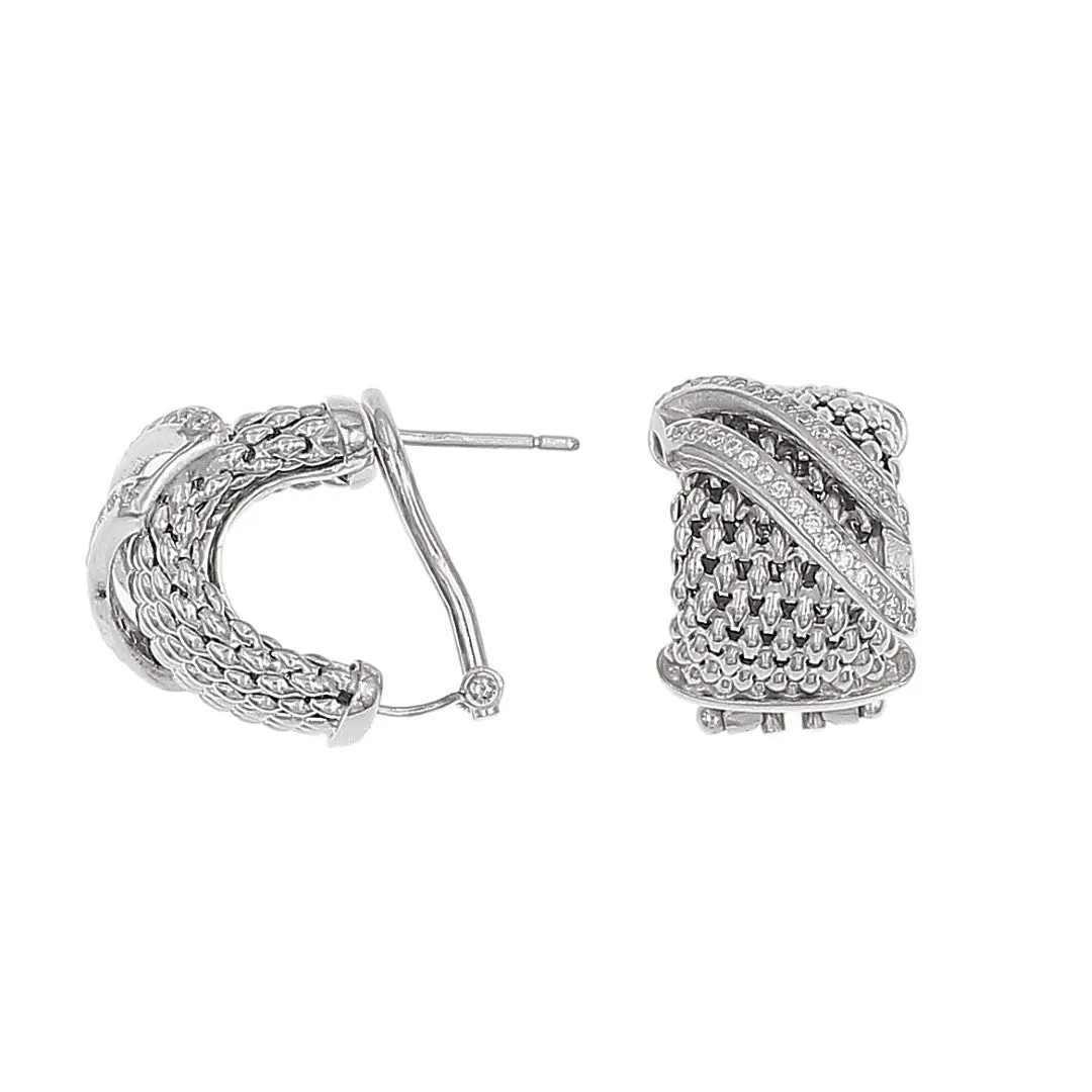 Weave Hoop Earrings with a luxury texture and sparkle