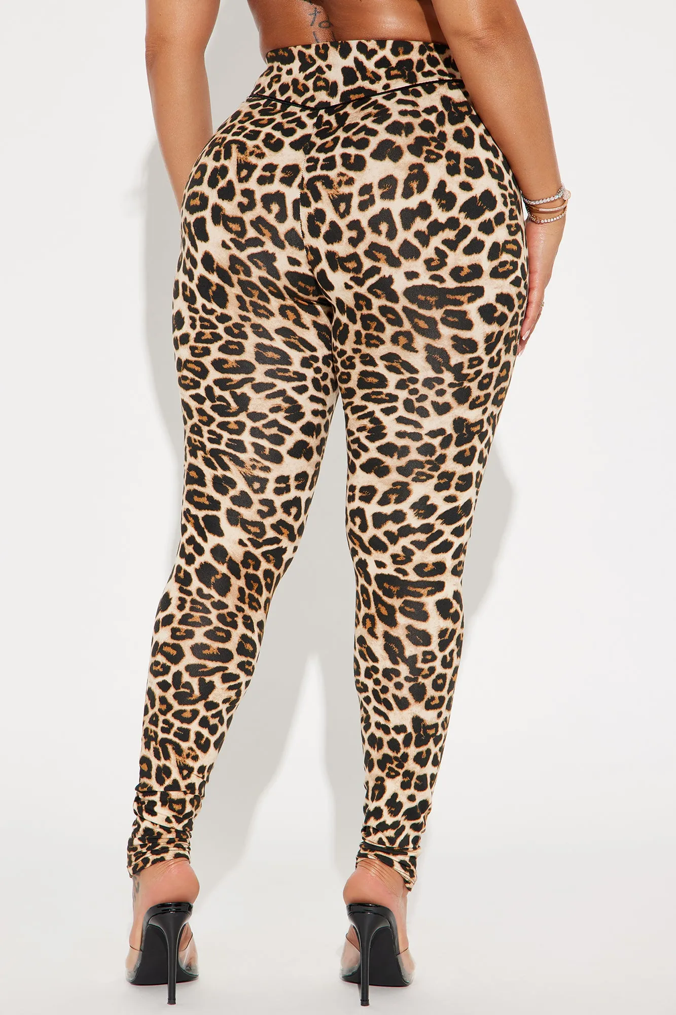 What A Catch Leopard High Rise Legging - Brown/combo