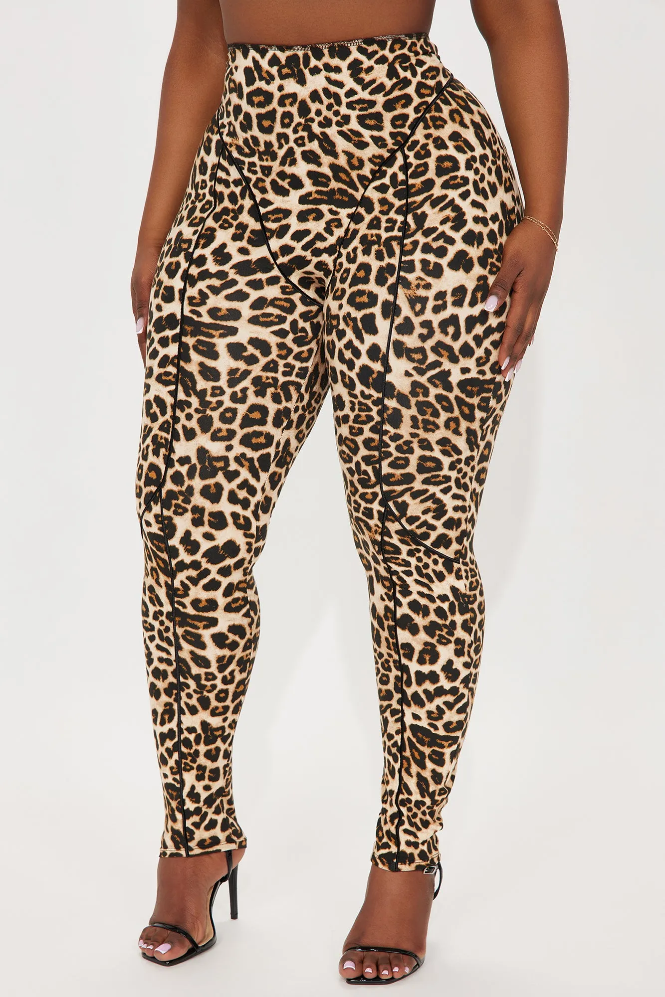 What A Catch Leopard High Rise Legging - Brown/combo