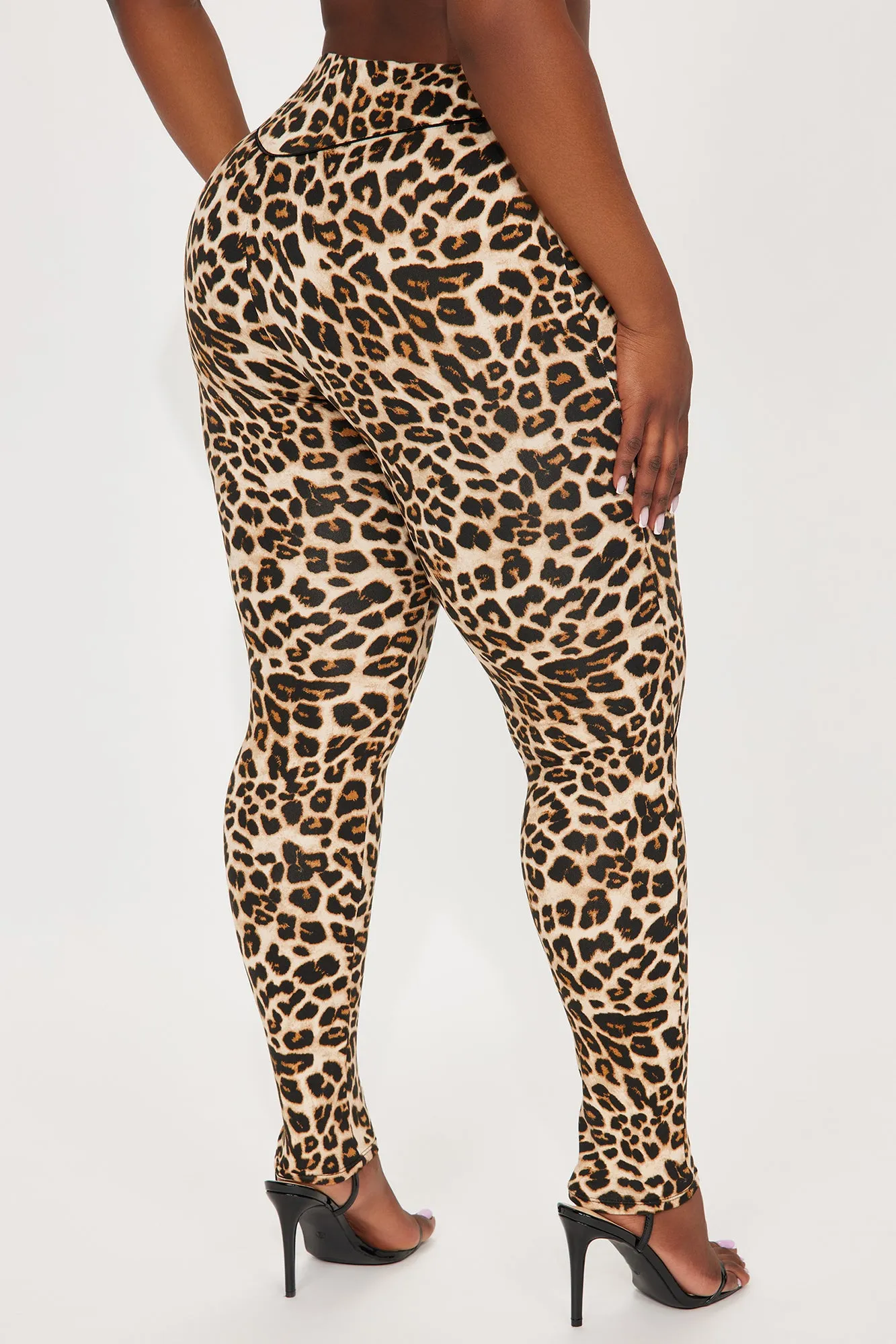 What A Catch Leopard High Rise Legging - Brown/combo