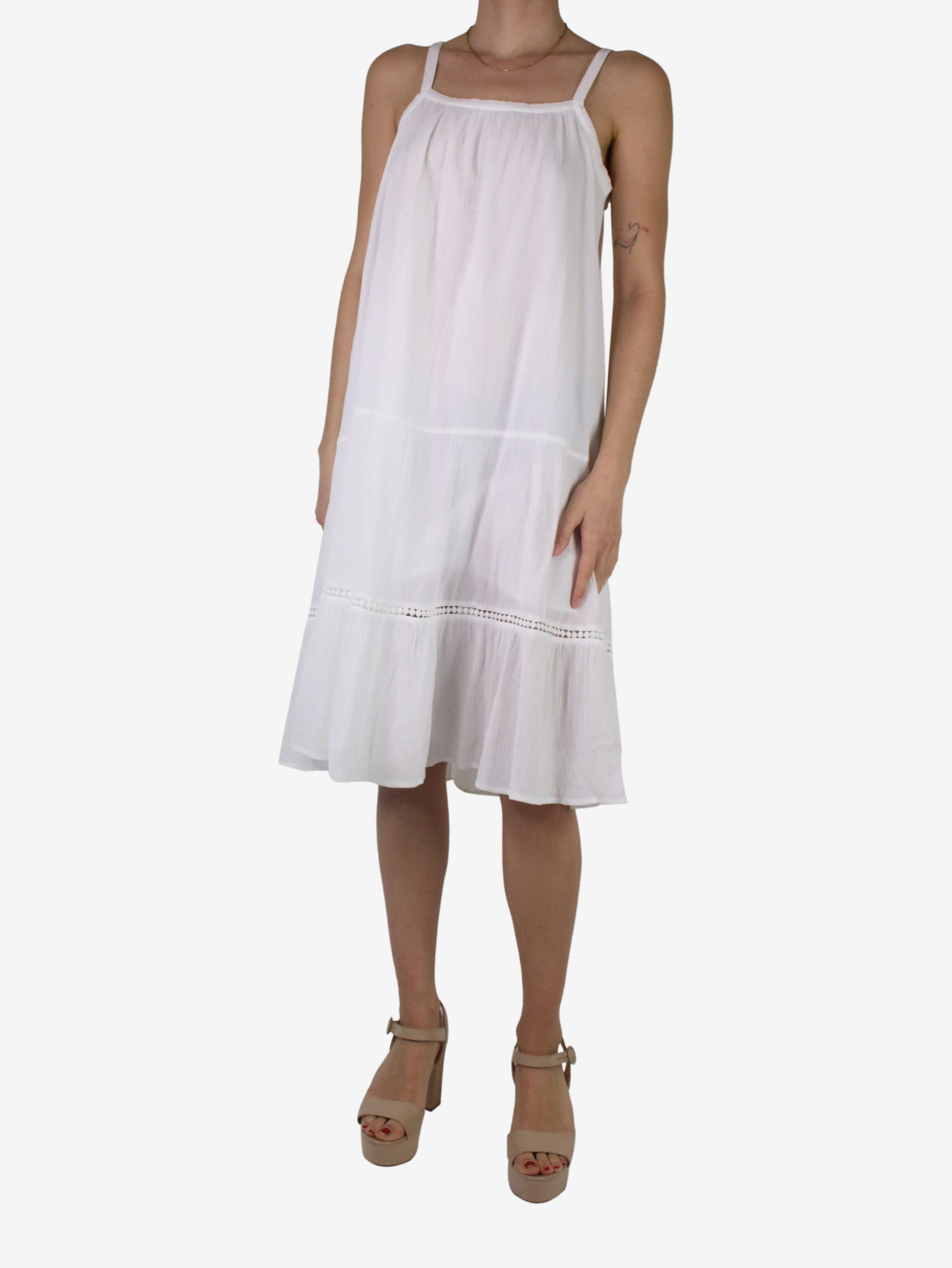 White slip on dress - size UK 10