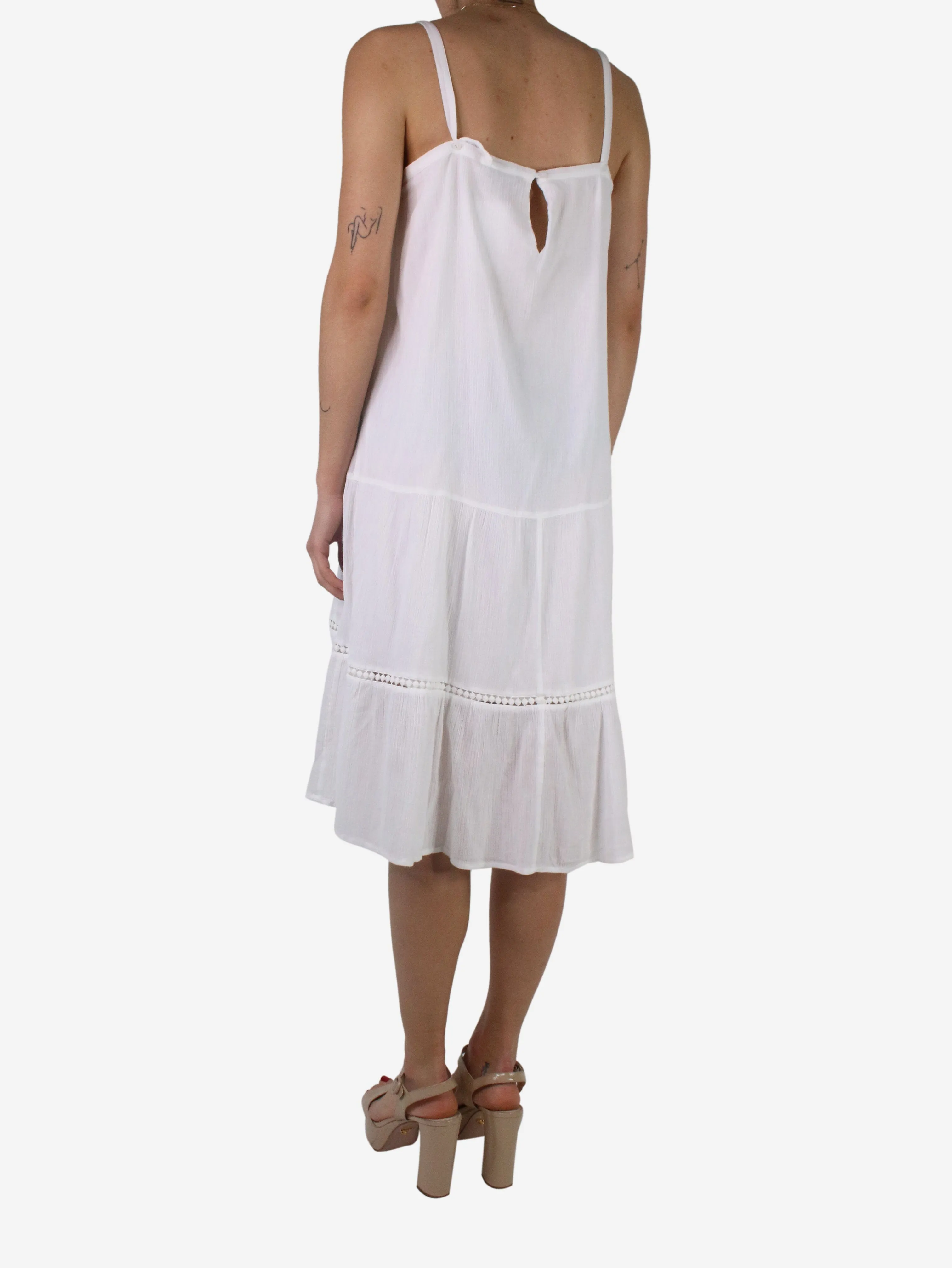 White slip on dress - size UK 10