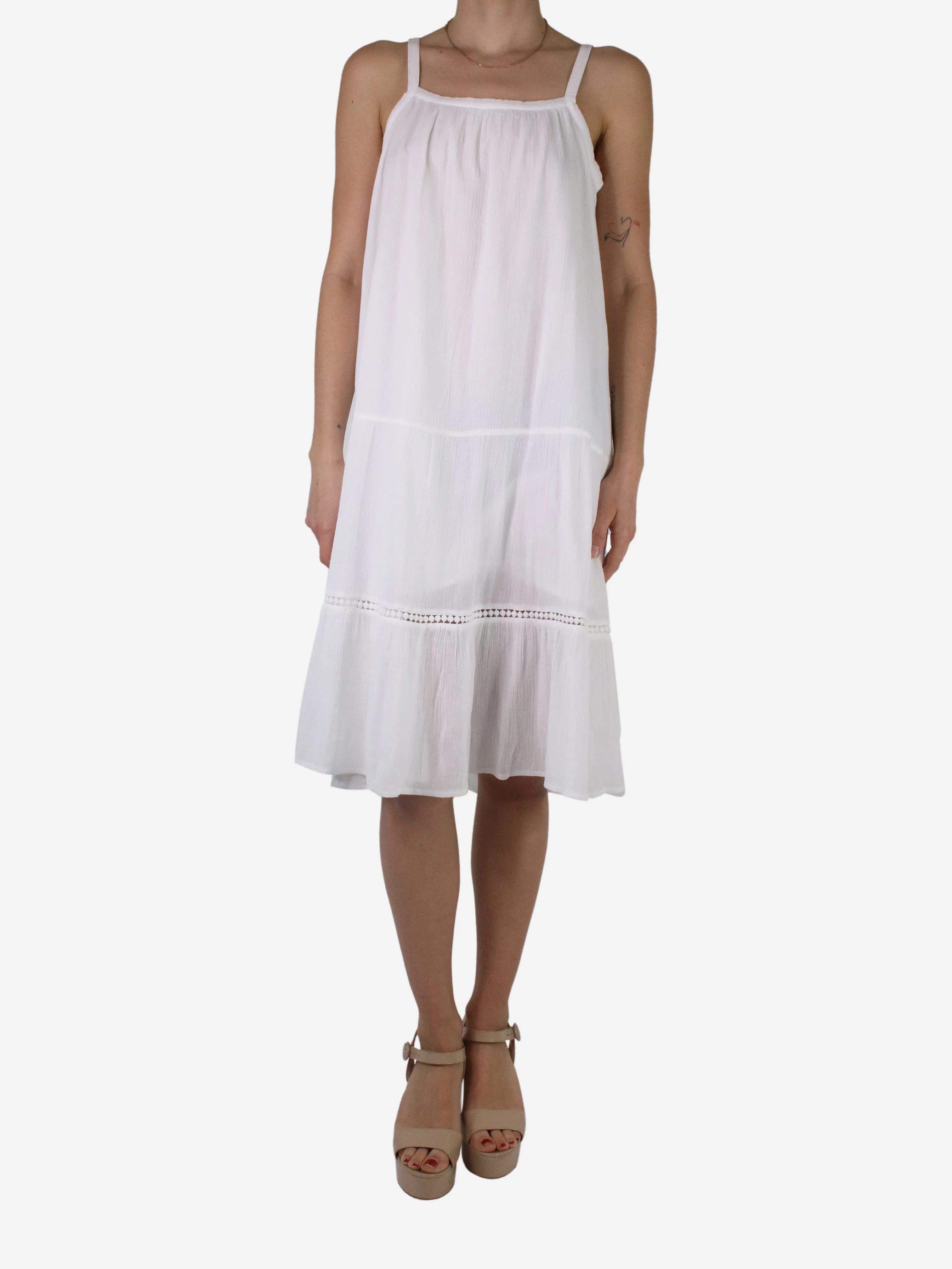 White slip on dress - size UK 10