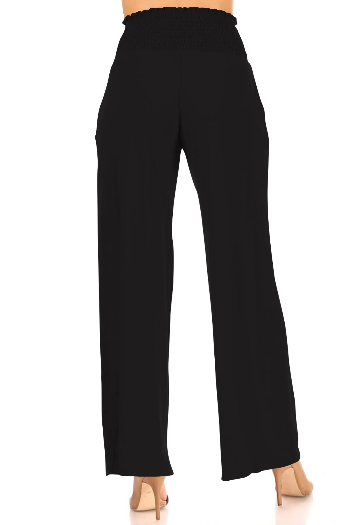 Women's Casual Full Length High Waist Side Pockets Relaxed Fit Wide Solid Lounge Pants